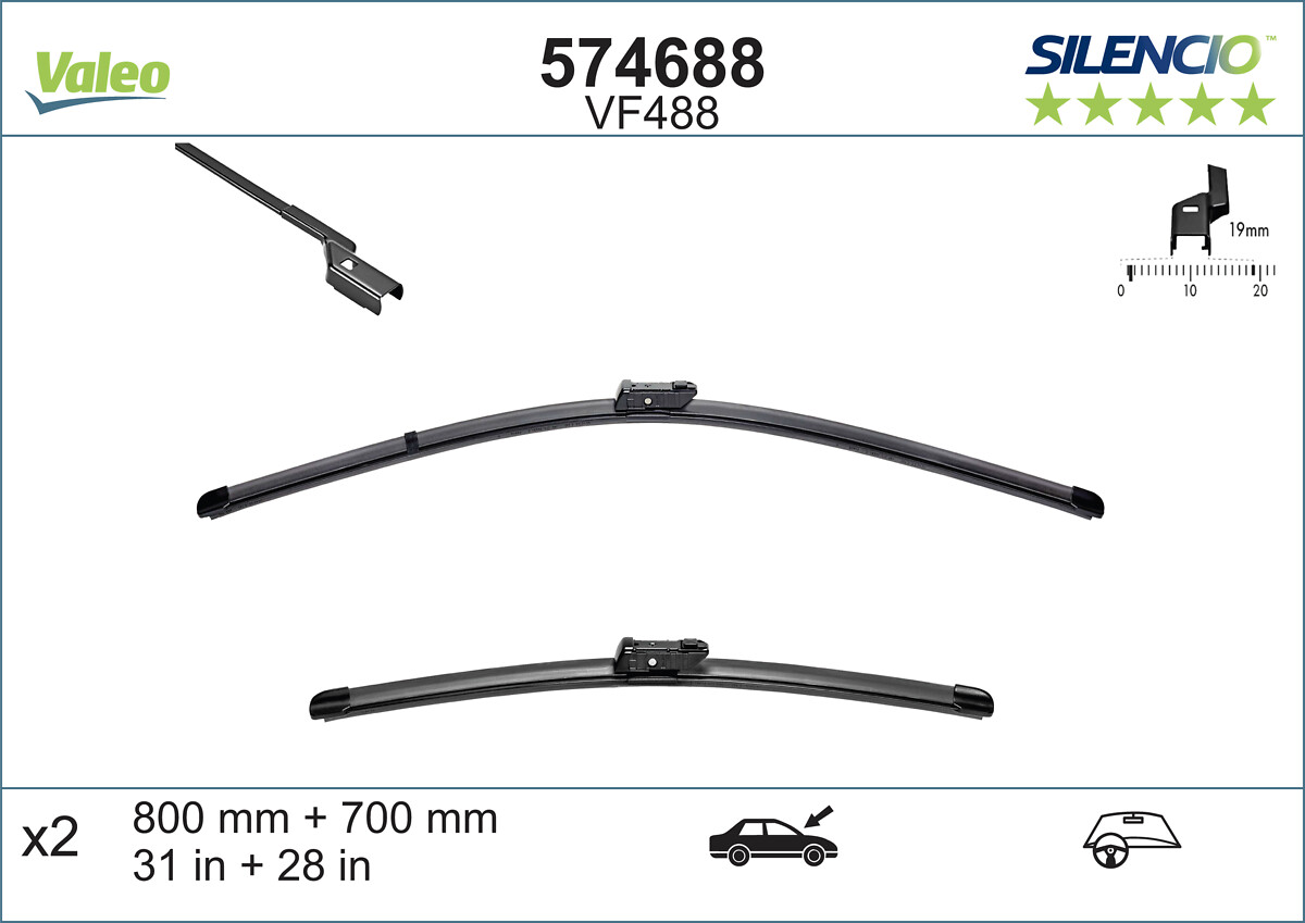 VALEO VAL574688 Ablaktörlő lapát  800/700MM SI